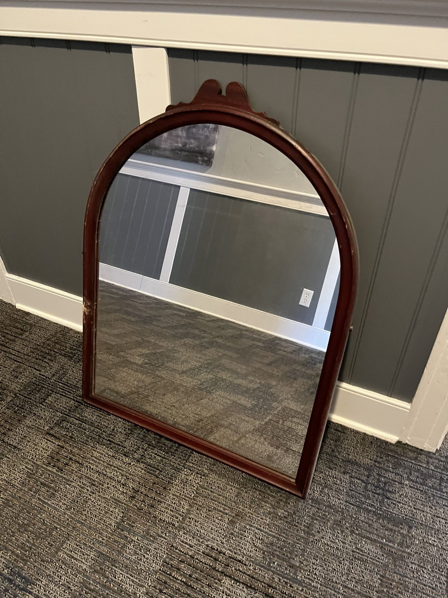 Antique Mahogany Mirror Mid Century