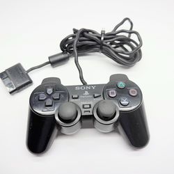 PlayStation 2 Black DualShock Wired Controller (Sony, PS2) OEM/Authentic **Tested