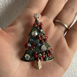 Christmas Tree Xmas Trees Pin Brooch Gold Plated Rhinestones Super Great Quality All Comes In Gift Box