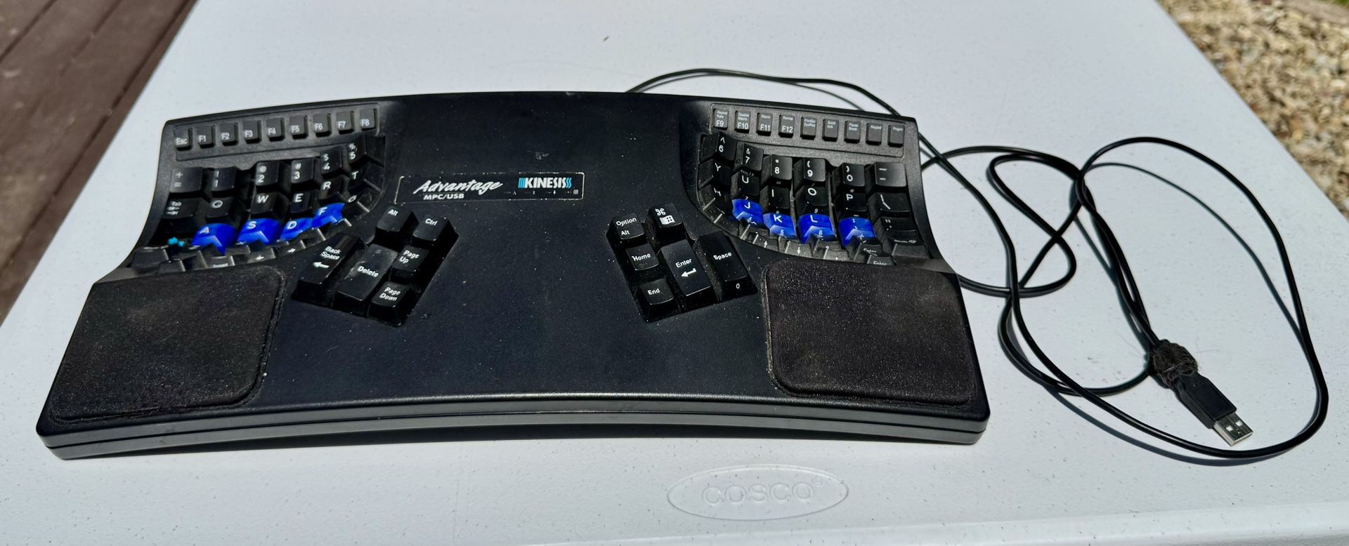 Kinesis Advantage 2 Ergonomic Keyboard Custom Cherry Blue Switches