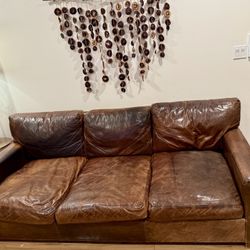Restoration Hardware Leather Couch Maxwell 3-seat 