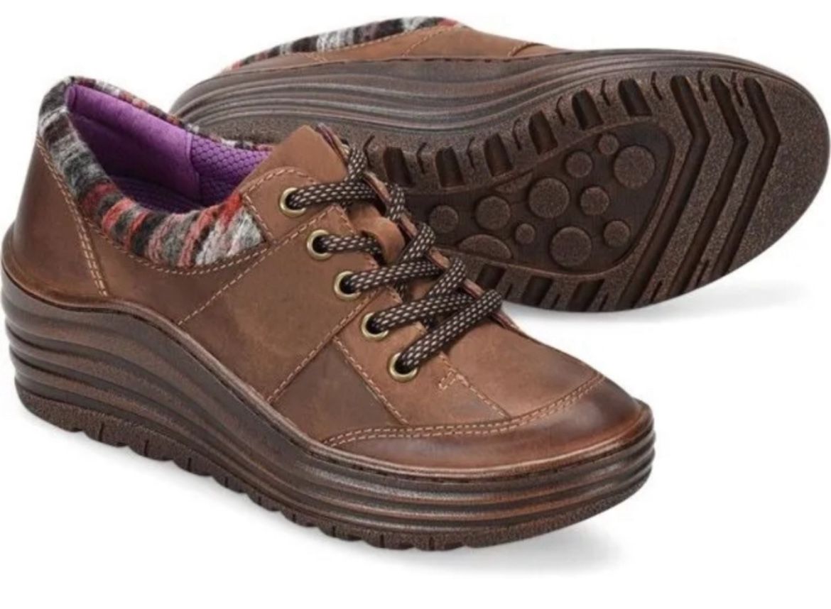 Women’s Bionica Gervais Wedge Leather Brown Oxford Shoe