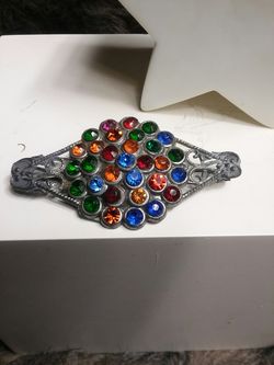 Antique Multi-colored Rhinestone Brooch