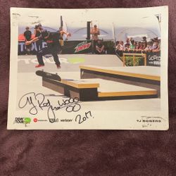 Autographed By Professional Skateboarder TJ ROGERS 