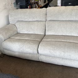 GRAY 2 PIECE PARTIAL RECLINING SECTIONAL WITH MASSAGE AND HEAT FEATURE