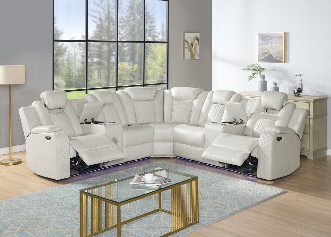 White Reclining Sectional
