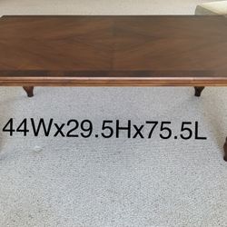 Romweber wood table with diamond pattern top 44Wx29.5HX75.5L see others online 5k&up