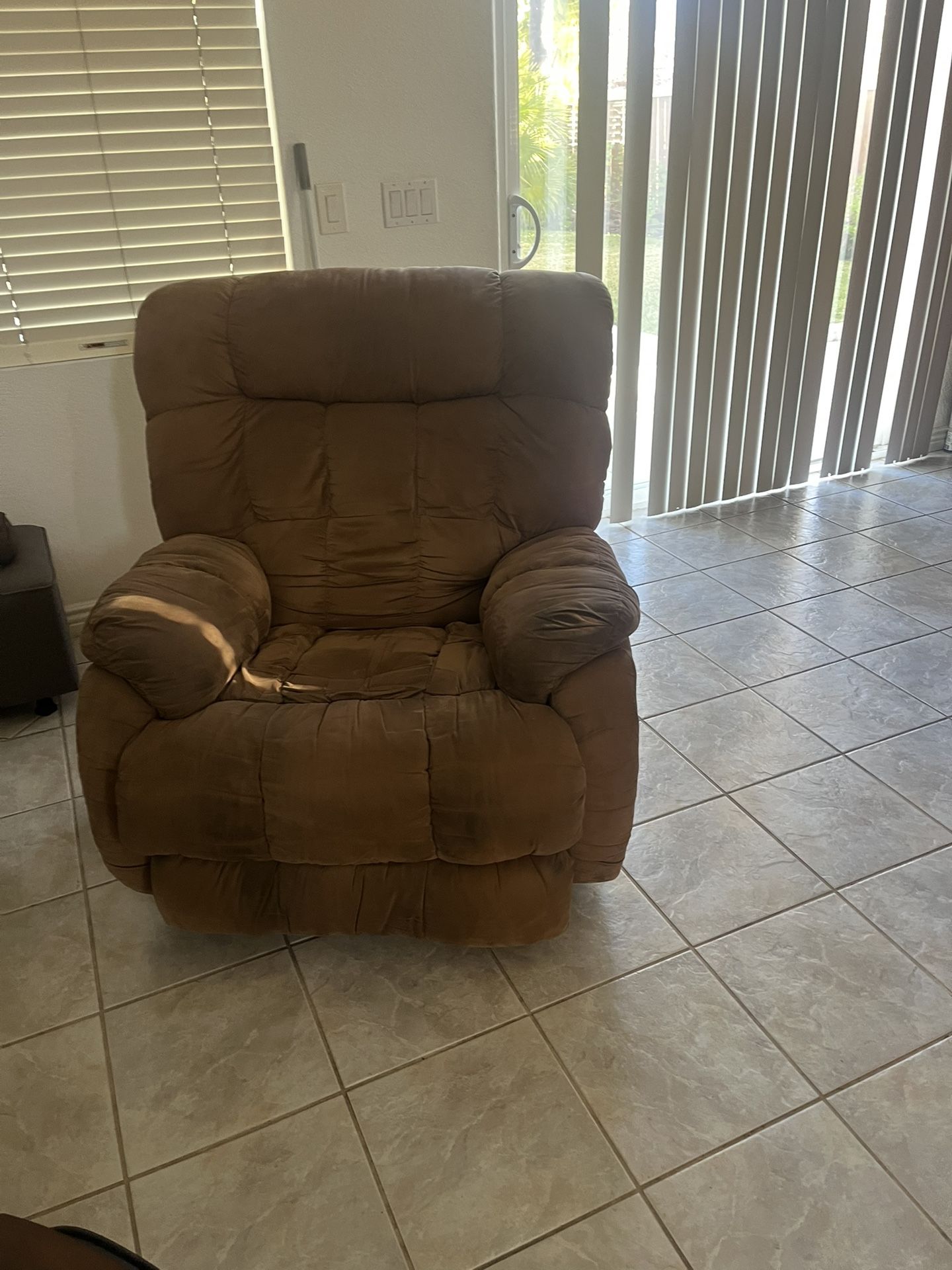 Brown reclining couch