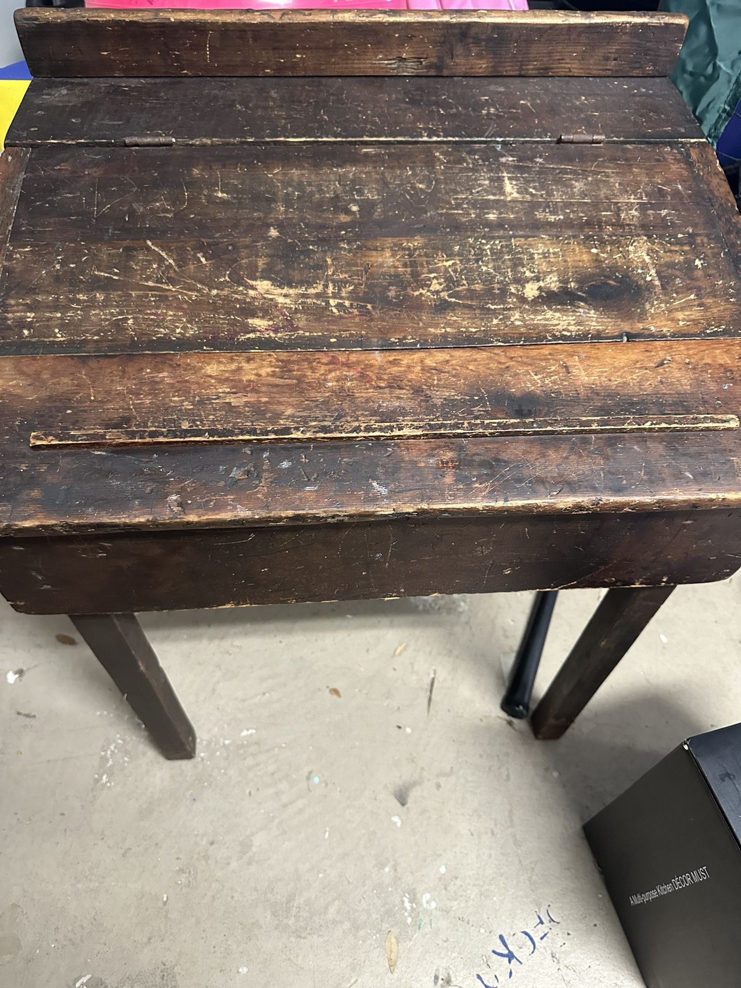Small antique school desk