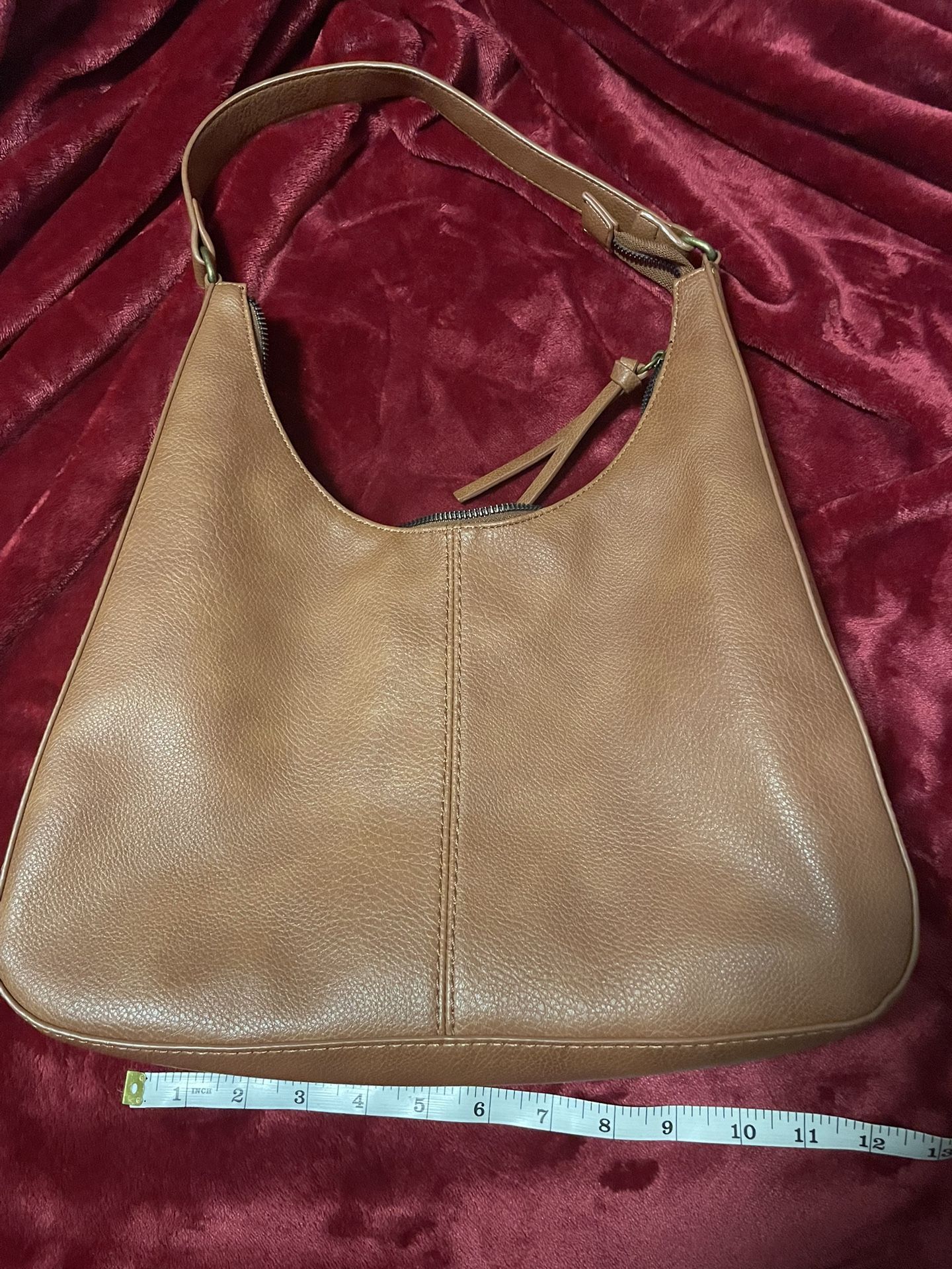 Tan Leather Hobo Shoulder Bag – Soft Pebbled Leather, Sonoma By Khols