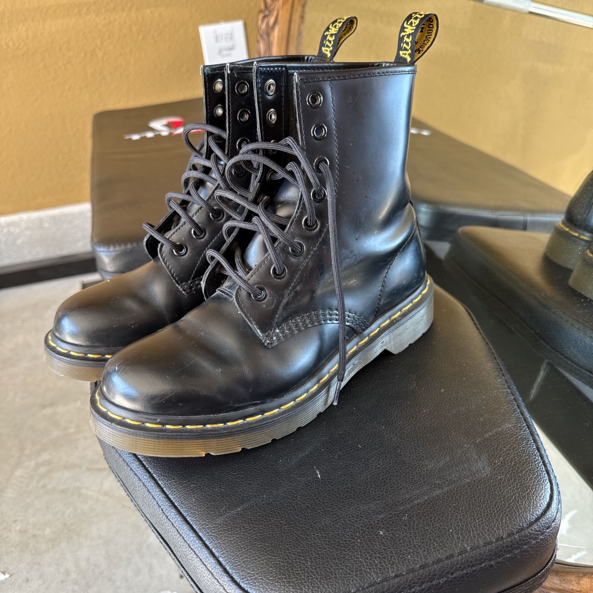 Dr. Martins Black Leather Boot