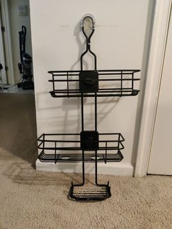 Black Metal Over-the-Door Shower Caddy