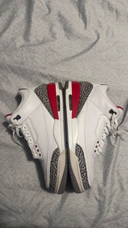 Air Jordan 3 White Red Cement Sneakers