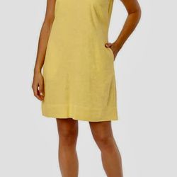 Briggs New York Ladies' Ruffle V-Neck Linen Blend Dress Sz M Brand New