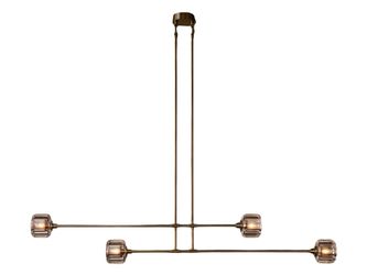 RESTORATION HARDWARE Demaret Mobile Linear Brass Chandelier
