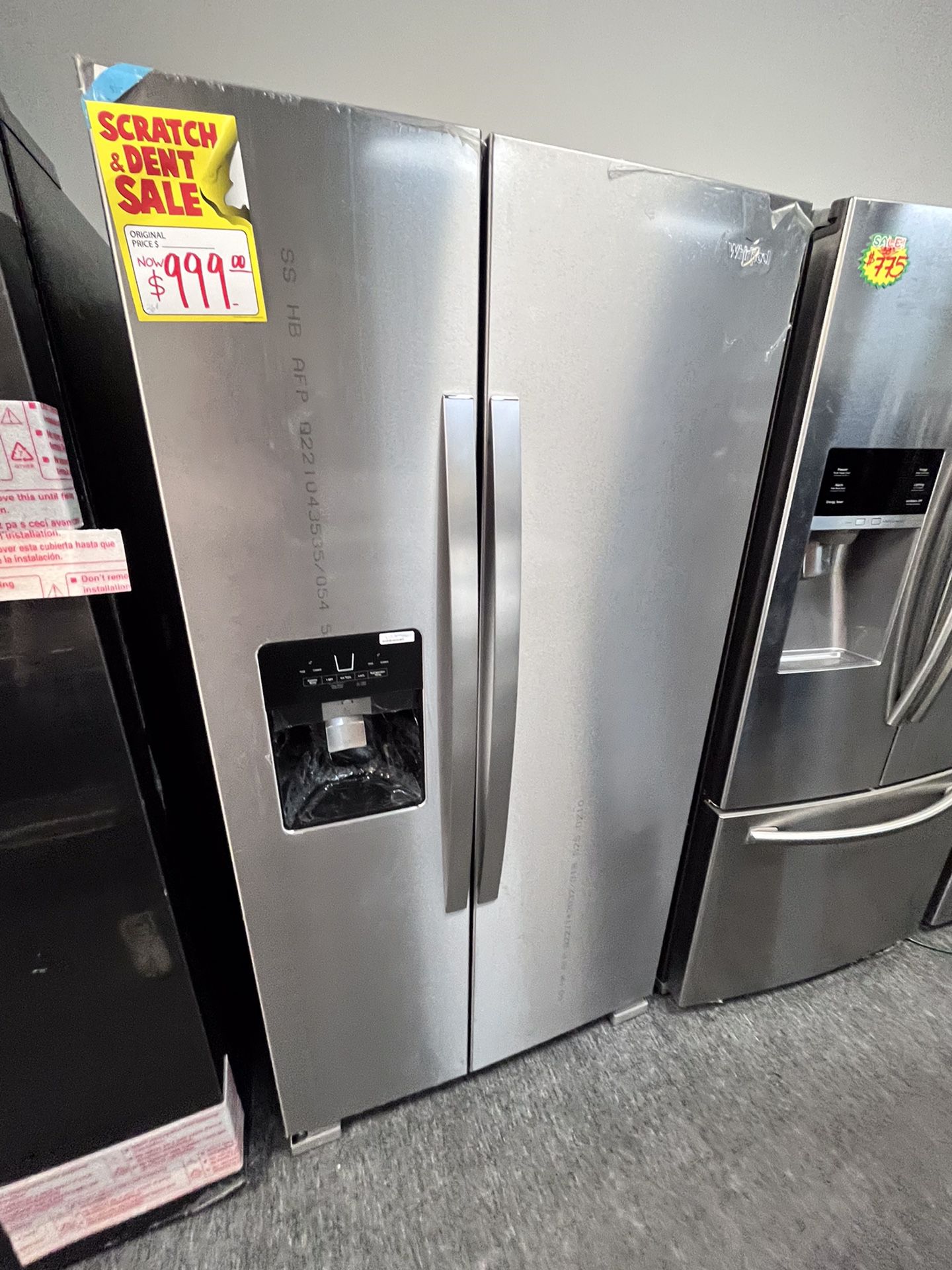 Black Friday sale‼️New Scratch&Dent Whirlpool 36” Side By Side Door Fridge With 1 Year Warranty Delivery availeble 