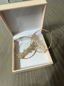 Gold BABYGIRL Hoop Earrings