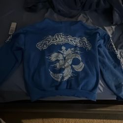Blue Hellstar Hoodie Large
