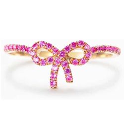 Pavé Bow Ring Pink