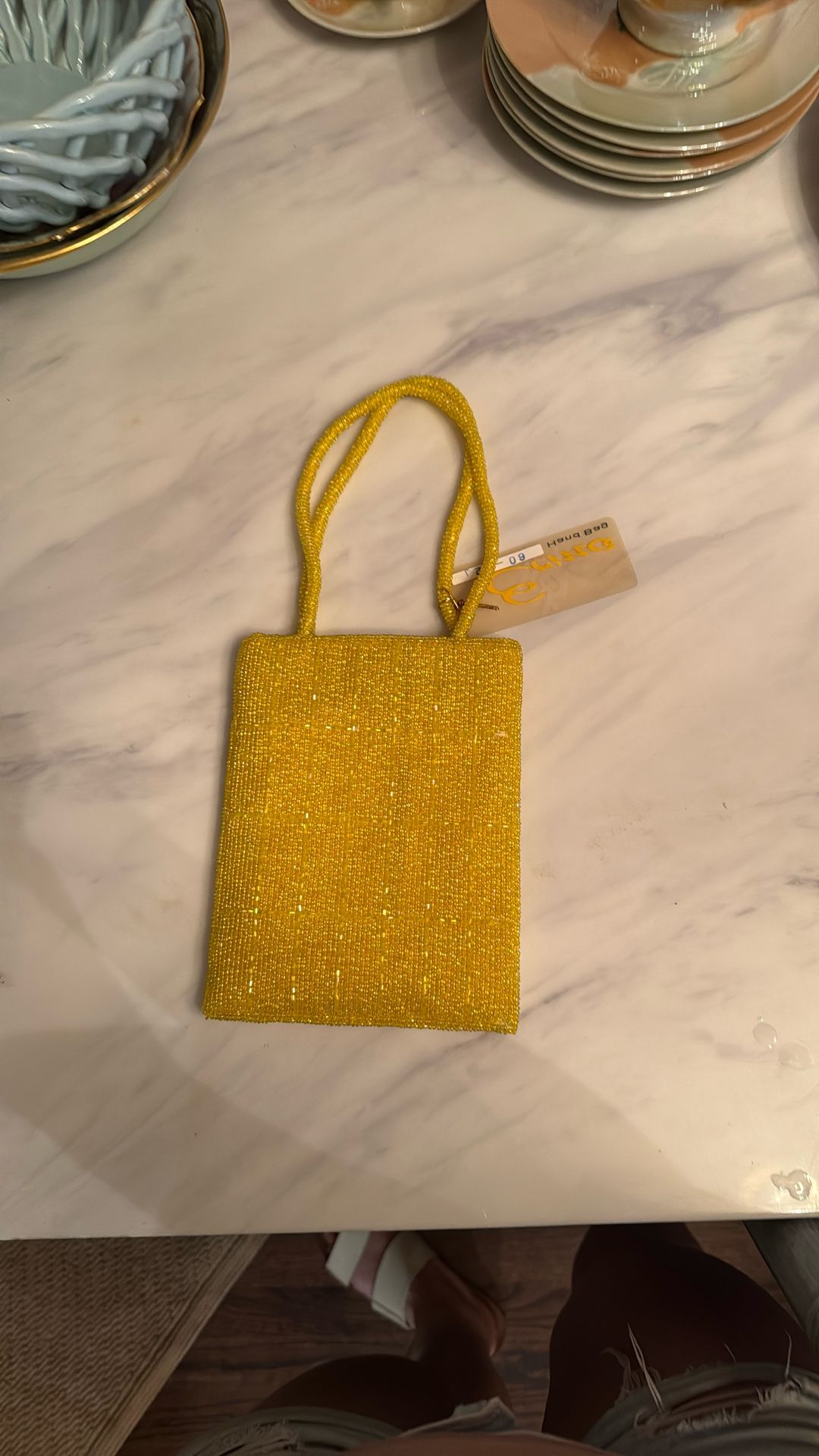 Yellow Beaded Mini Purse – NWT
