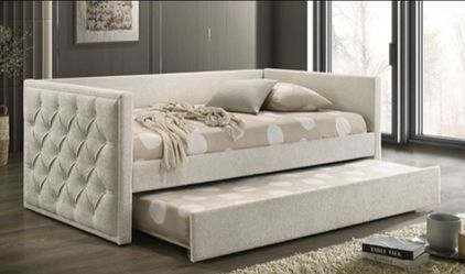 Brand New Beige Twin Size Daybed w Trundle Bed