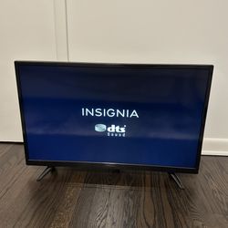 Insignia 32” LED TV with Stand & Remote – Works Great