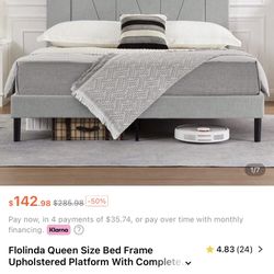Gray Queen Size Bed Frame