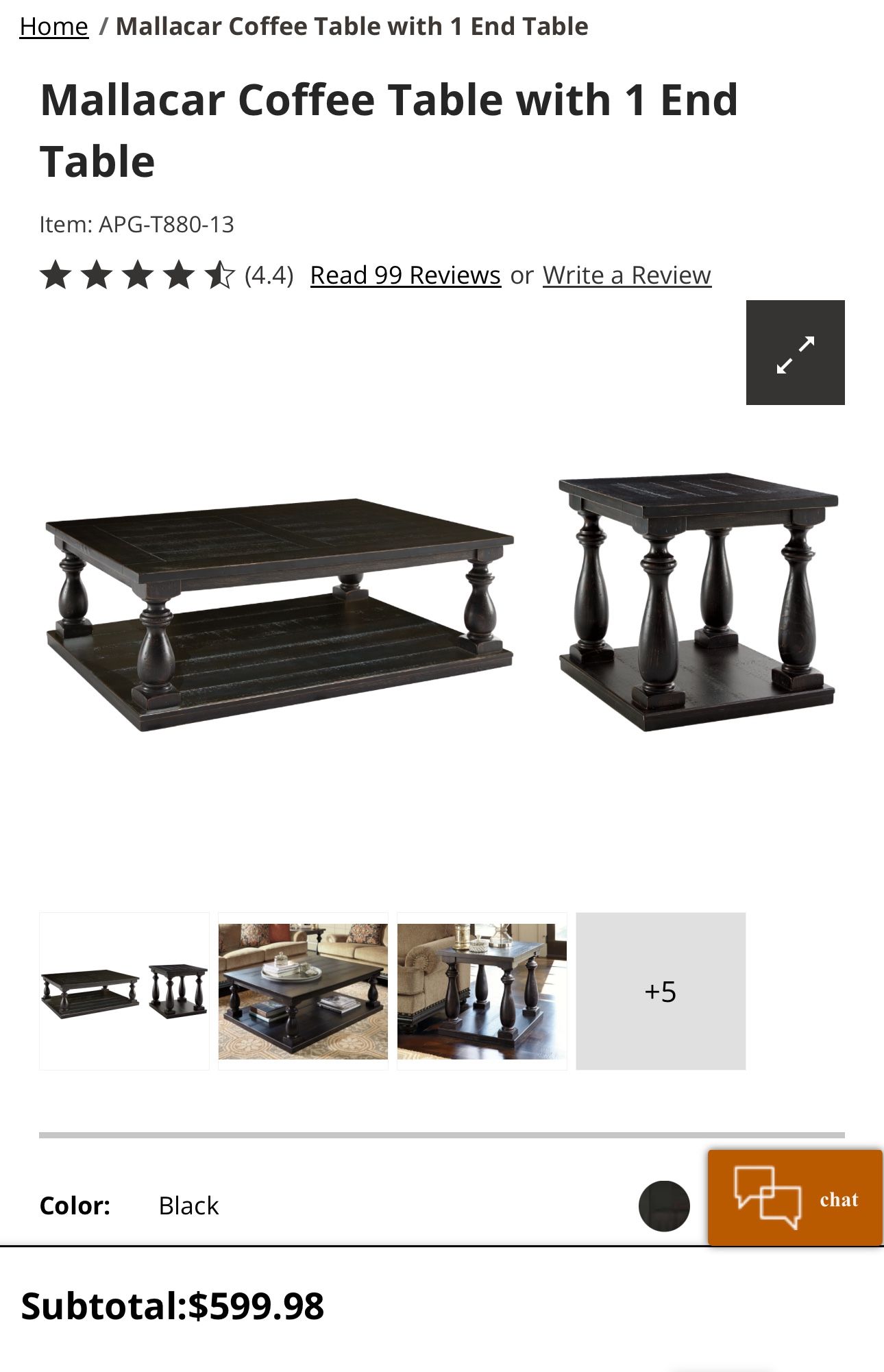 Ashley Furniture Coffe Table With 1 End Table