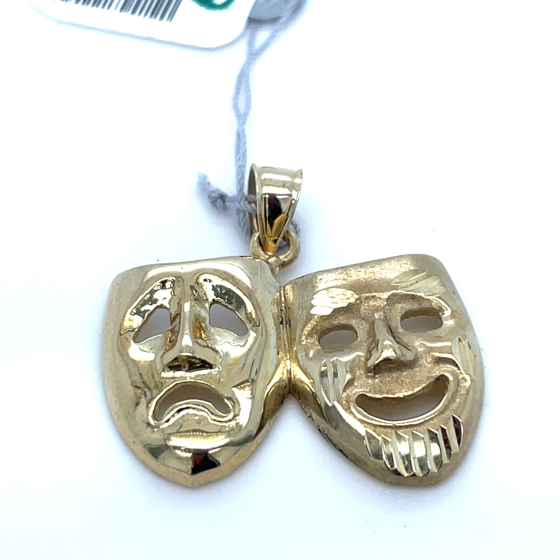 10Kt Yellow Gold Smile Now Cry Later Pendant 3.50g 183602