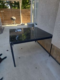 Black Glass Top Patio Table