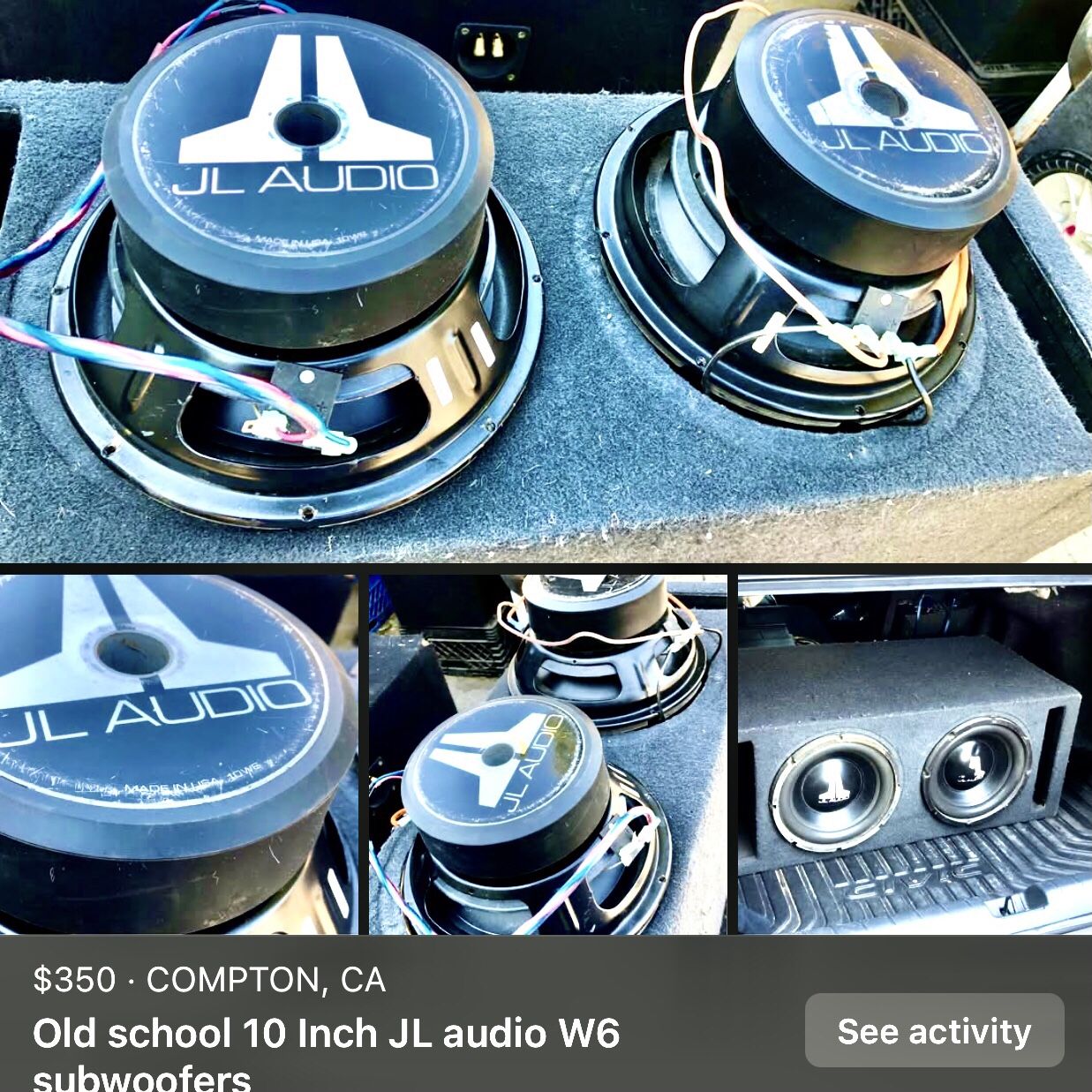 Old School Jl W6 12 SINGLE JL AUDIO 18W6 V1 Sub Speaker Subwoofer