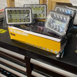 4x6 LED Headlights And Wire Harness 