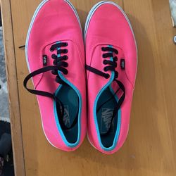 Neon Pink / Teal Vans Size 10.5