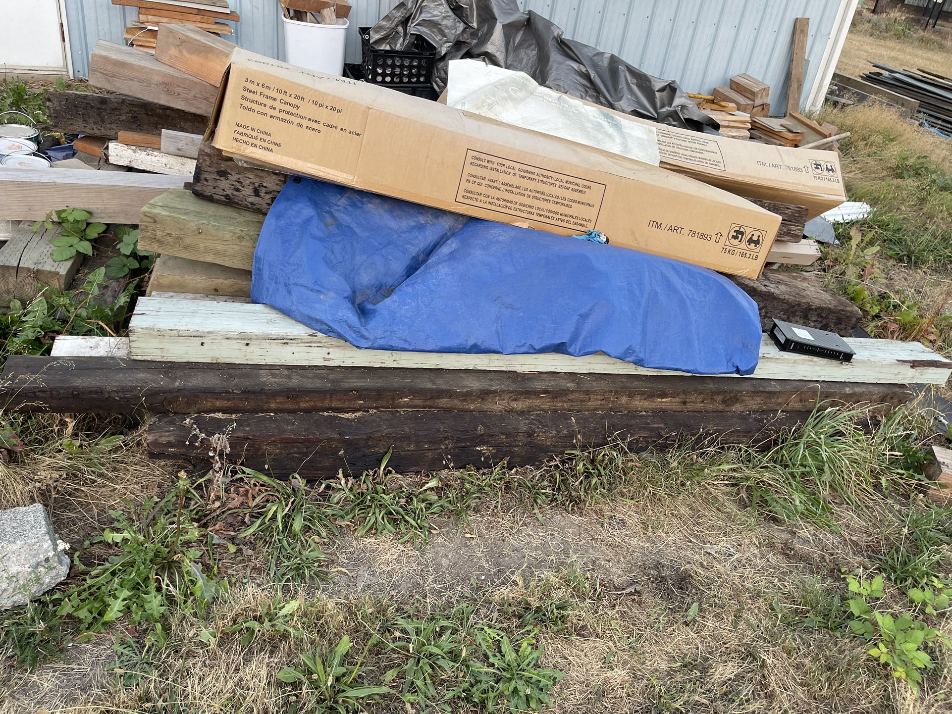 Big Pile Of Lumber Rail Ties Ply Boards Good Lumber
