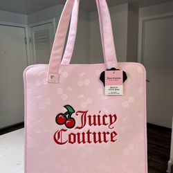 Juicy Couture Pink Large Cherry Beach Tote Bag with Bathing Suit Bag NEW 