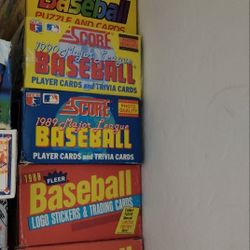 Baseball Cards Wax Box Lot of 6 80s and 90s