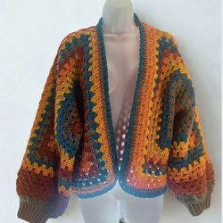 Handmade Crochet Cardigan-Lg/Xlg