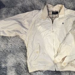 Vintage 90s Golfing Polo Ralph Lauren By Ground Beige Bomber Harrington Jacket
