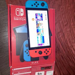 Nintendo Switch OLED Blue/Neon Red