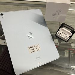 Blue Apple iPad Air, 13”, 128gb. Cheap Phones, $50 Down W/approval 