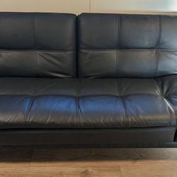 Black Leather Futon Couch