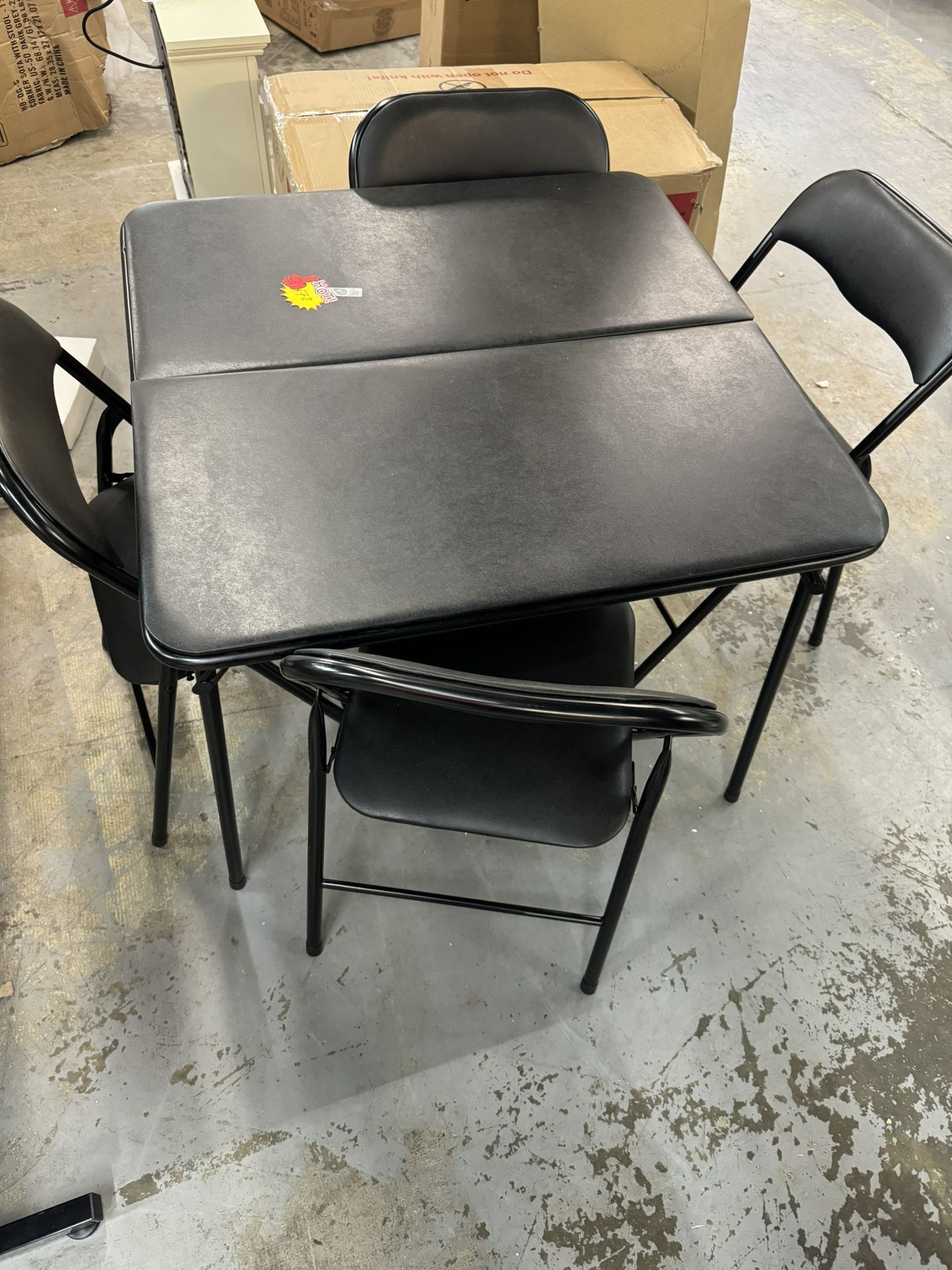 card Table With 4 Chairs , New Black Color 