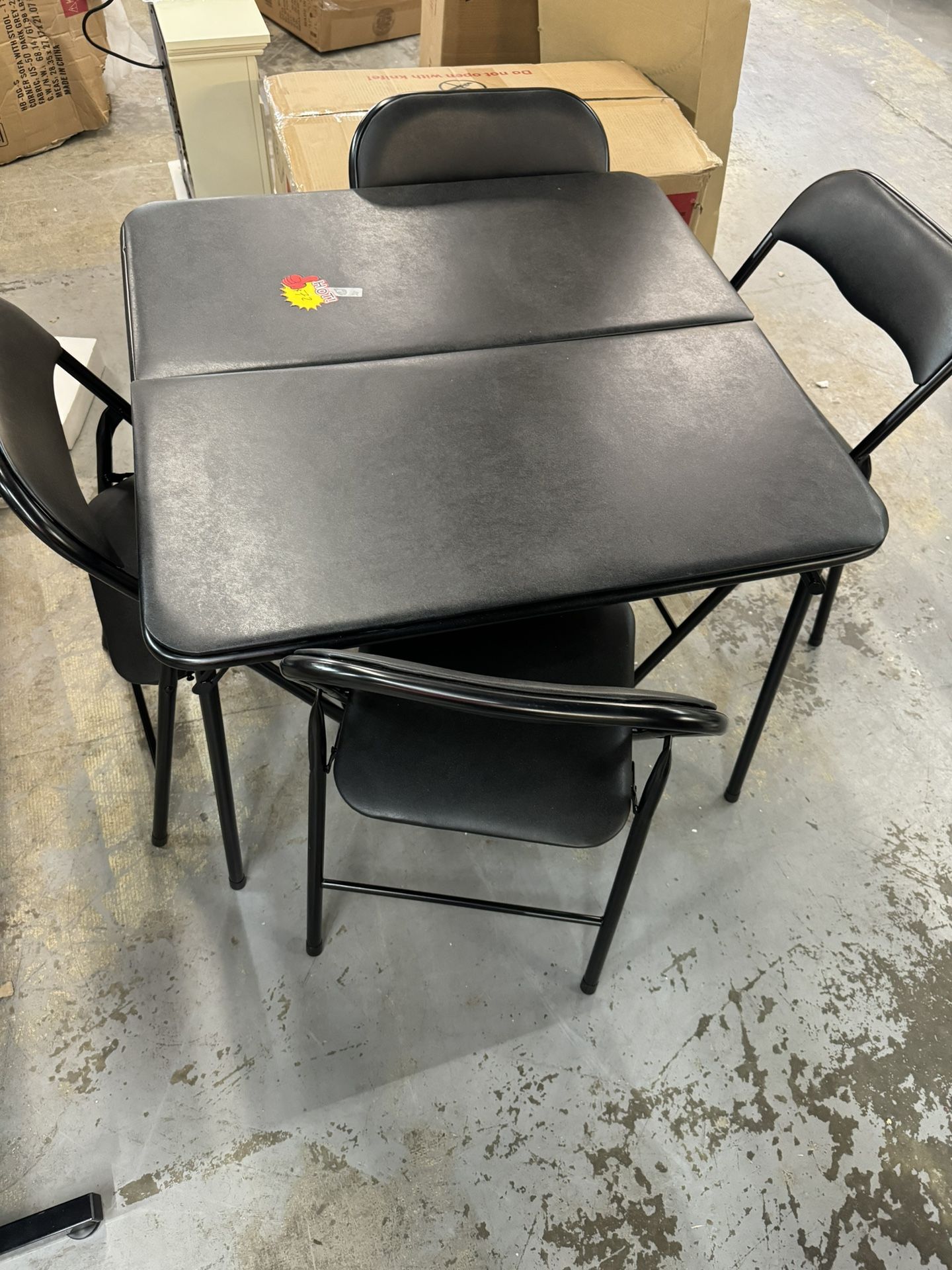 card Table With 4 Chairs , New Black Color