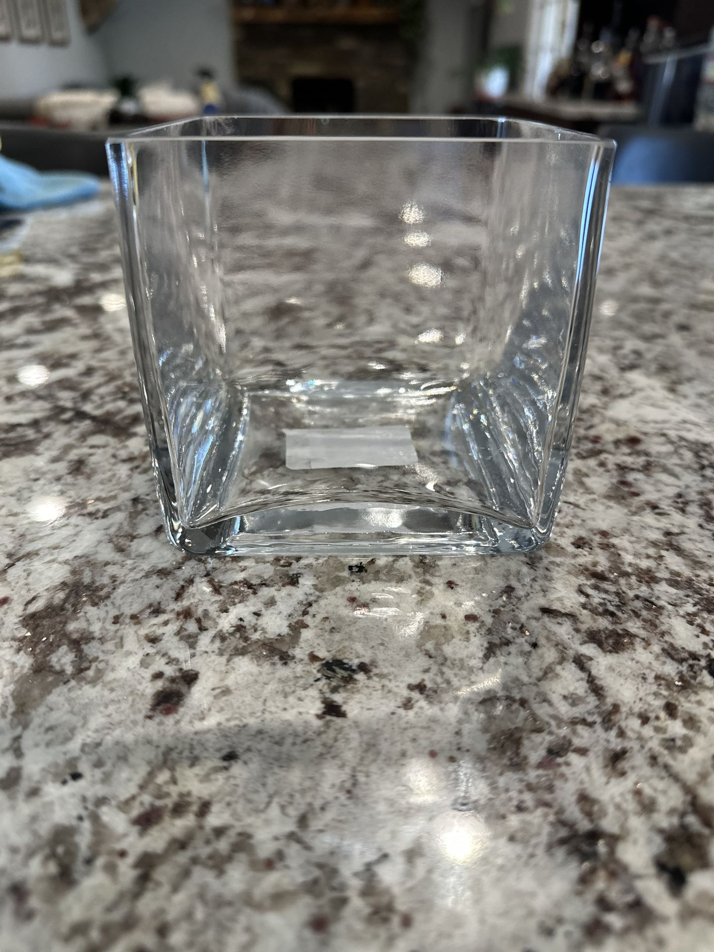 7- 4x4 Square Glass Vase Used Once For Wedding