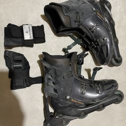 Rollerblades Bravoblade GLX Inline Skate Size 11 Men with Wrist Guards