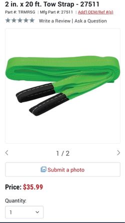 New 2"x20' Tow Straps