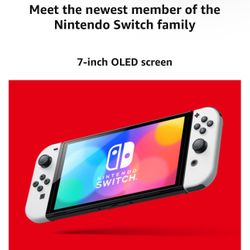 Nintendo Switch (OLED model) with White Joy-Con