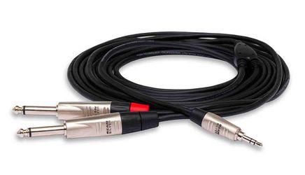 Hosa HMP-003Y REAN 3.5mm TRS to Dual 1/4" TS Pro Stereo - 3 FT