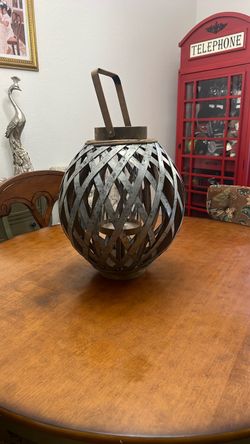 Decorative Metal Woven Candle Lantern