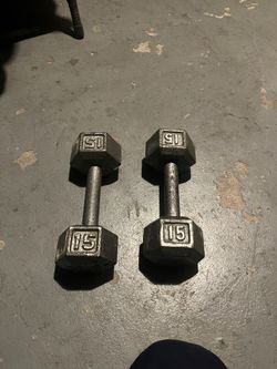 Pair Of 15 Pounds Dumbbells 